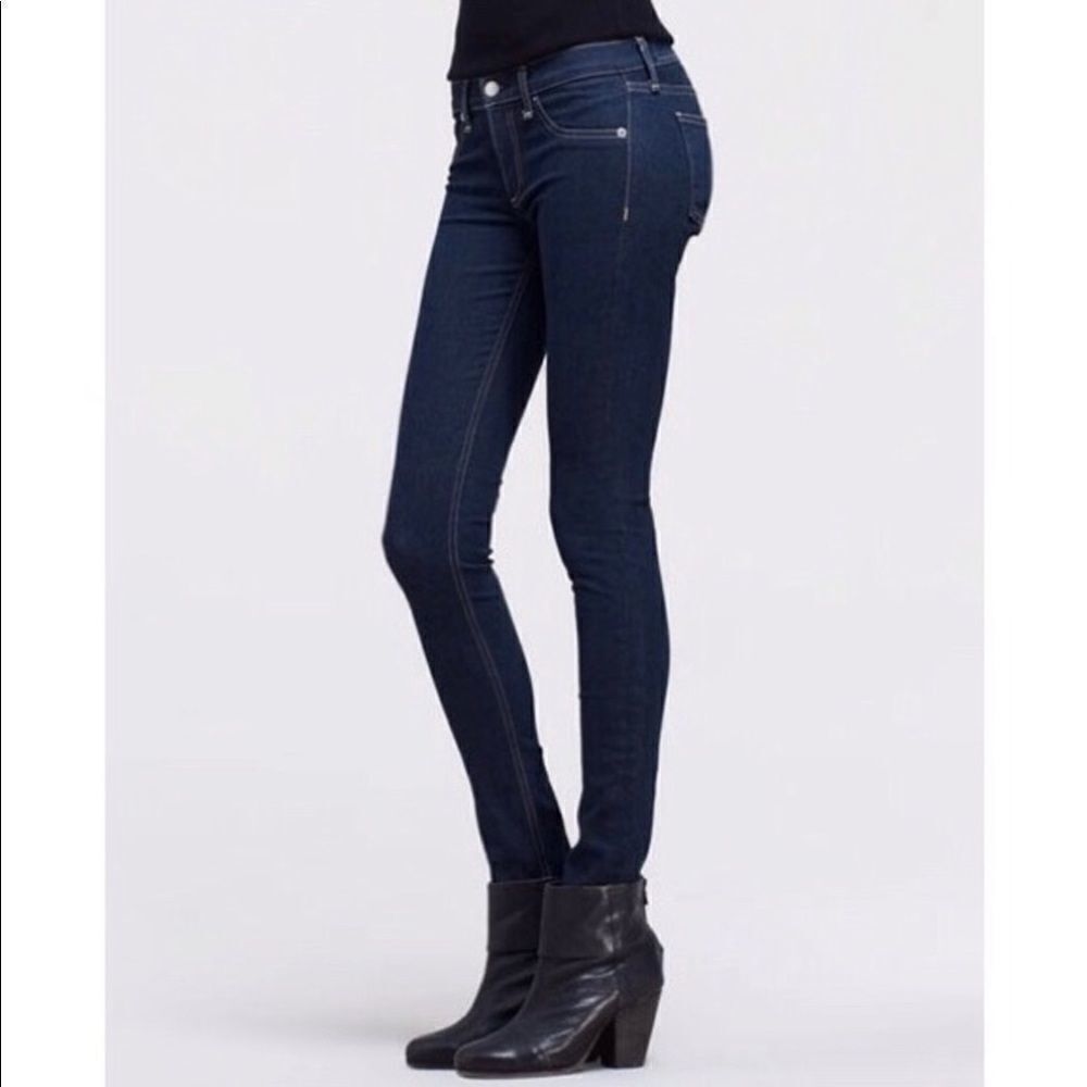 Rag & Bone The Legging Skinny Jeans - Clean Indigo Medium Wash‎ Low-rise Sz 25